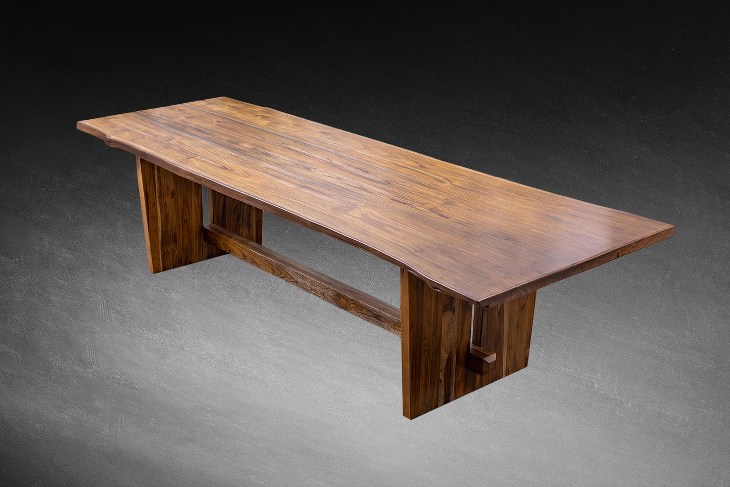 121x46" Teak Book-Matched Live Edge Dining Table, Smooth Finish