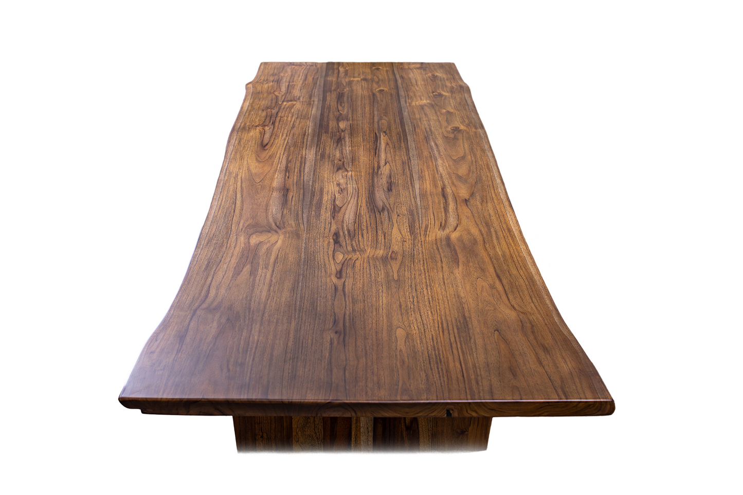 121x46" Teak Book-Matched Live Edge Dining Table, Smooth Finish