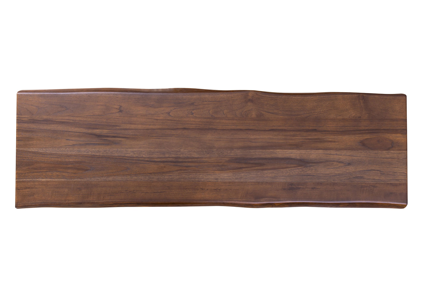 52x12" Teak Live Edge Console Table, Smooth-Texture Cocoa Finish