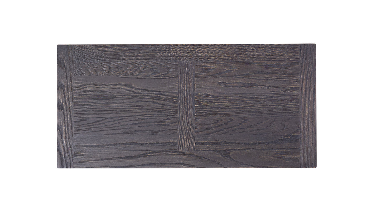 Solid Oak Table Top 60x38" Brushed Texture, Anthracite Finish