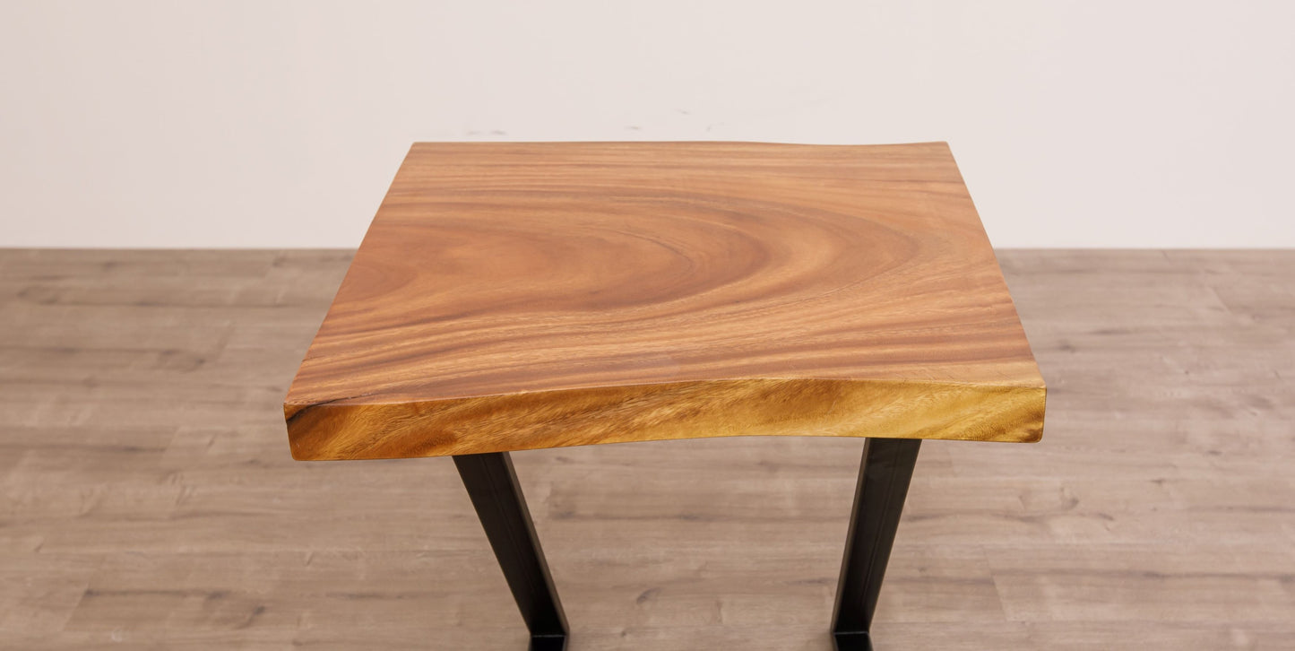 30x30" Acacia Live Edge Side Table, Smooth-Texture Natural Finish