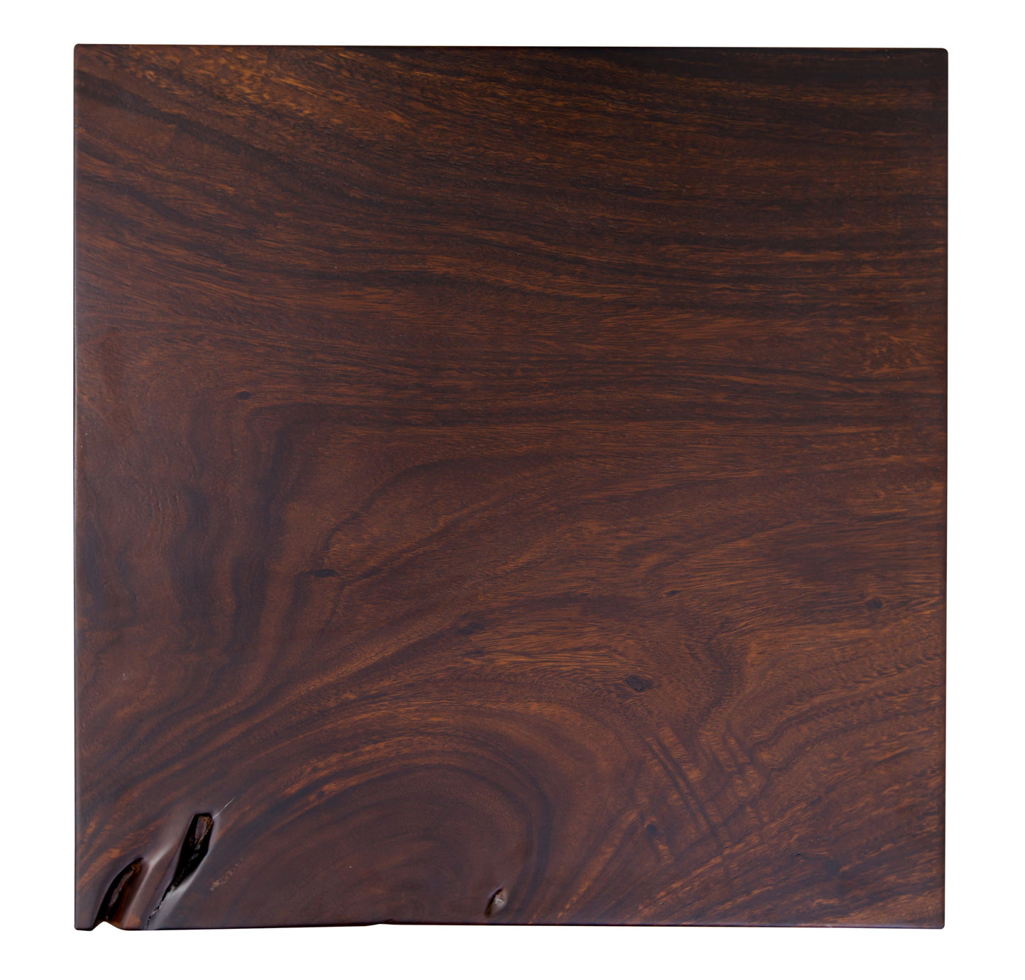 30x30" Acacia Mission Edge Side Table, Smooth-Texture Dark Chocolate Finish