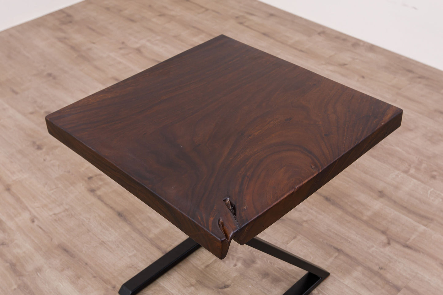 30x30" Acacia Mission Edge Side Table, Smooth-Texture Dark Chocolate Finish