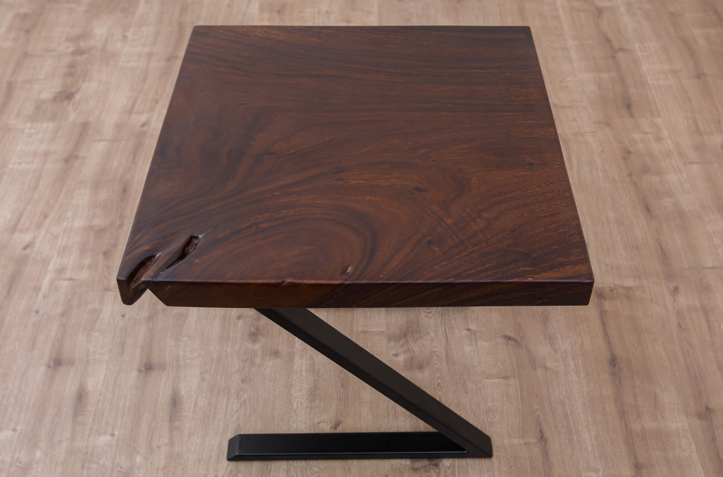 30x30" Acacia Mission Edge Side Table, Smooth-Texture Dark Chocolate Finish