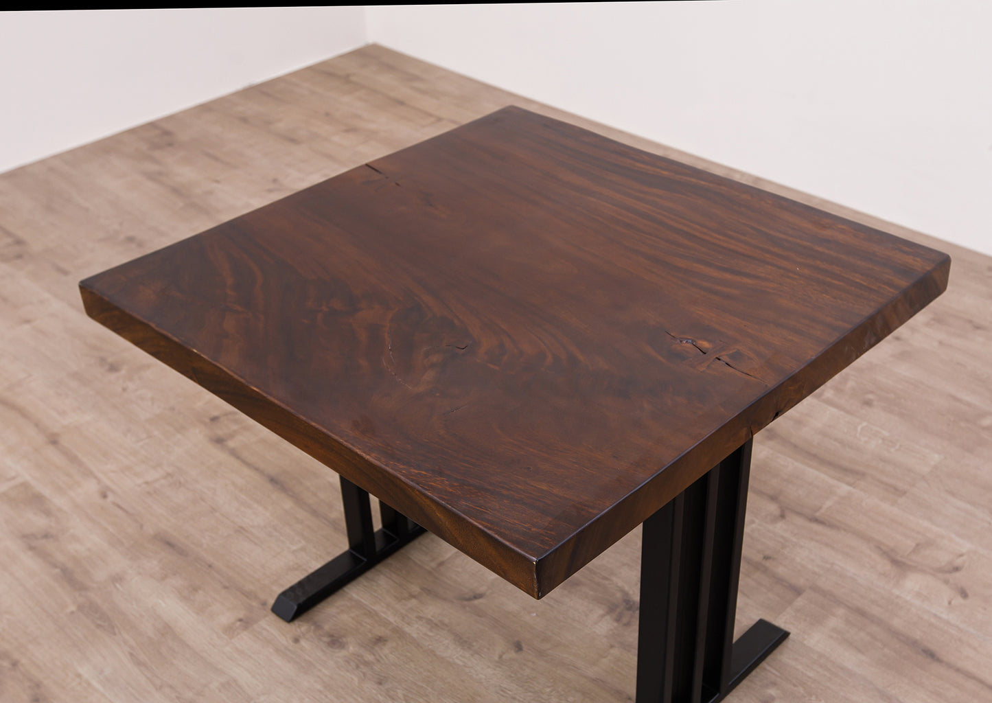 30x30" Acacia Mission Edge Side Table, Smooth-Texture Dark Chocolate Finish
