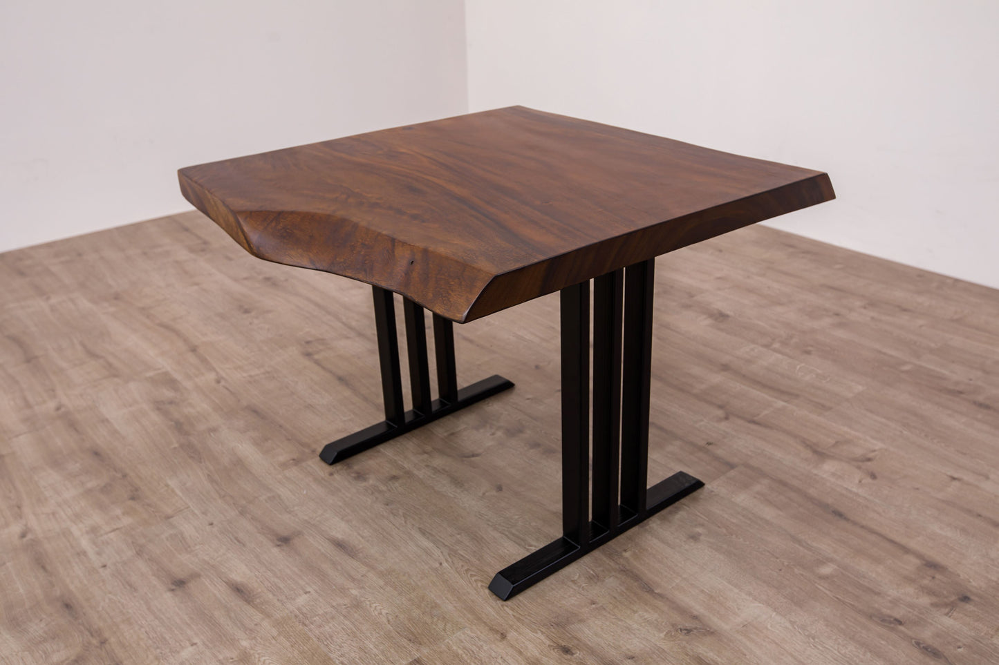 30x30" Acacia Live Edge Side Table, Smooth-Texture Milk Chocolate Finish