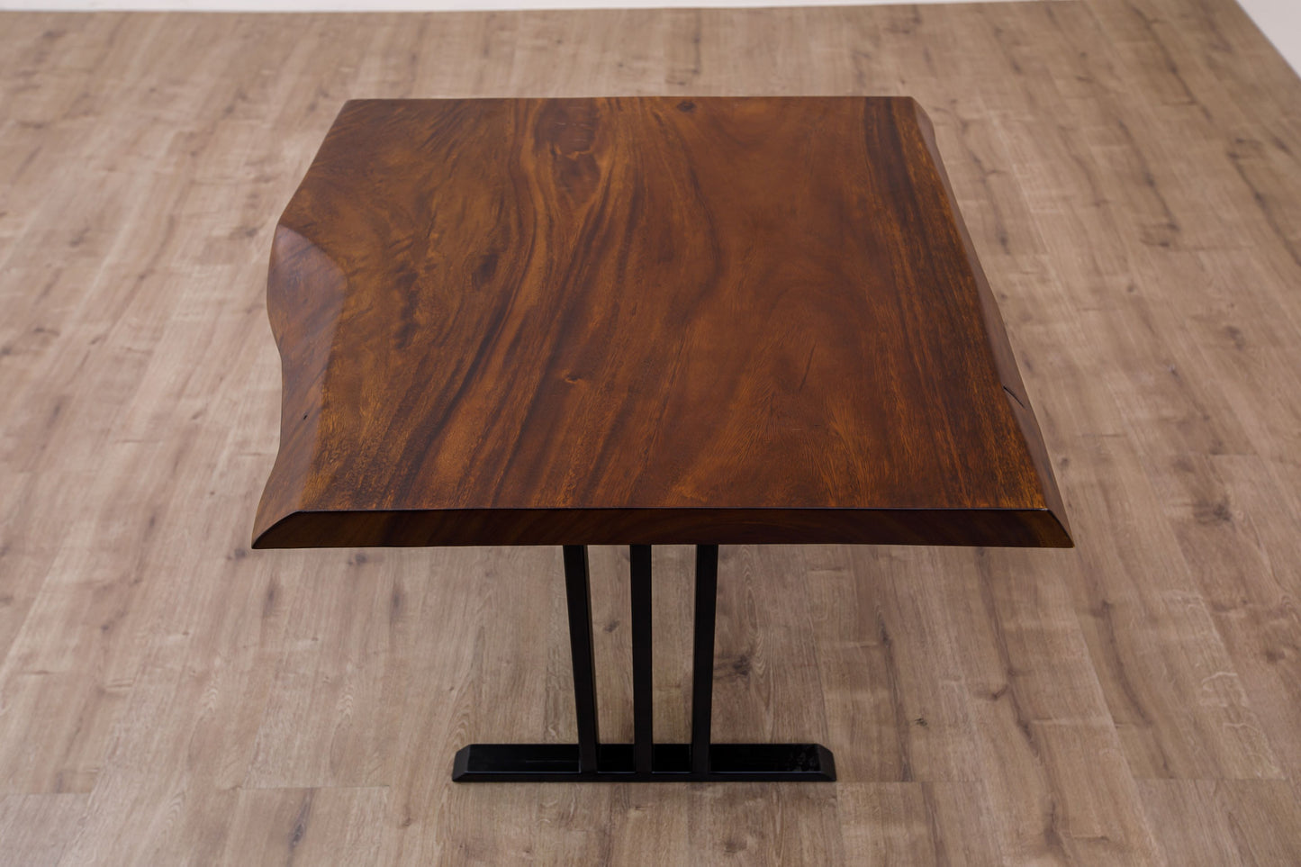 30x30" Acacia Live Edge Side Table, Smooth-Texture Milk Chocolate Finish