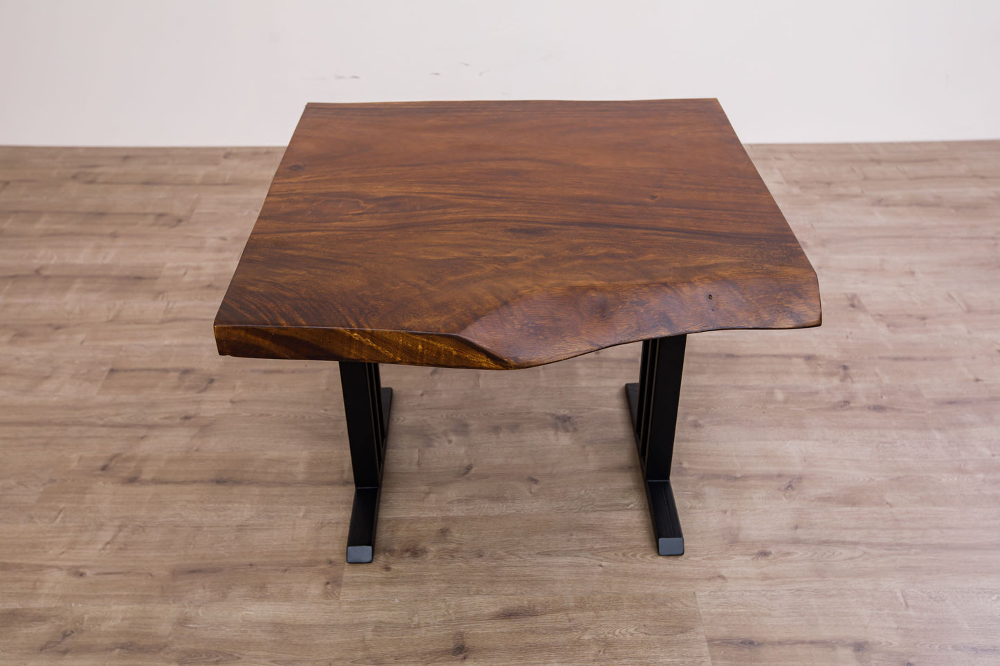 30x30" Acacia Live Edge Side Table, Smooth-Texture Milk Chocolate Finish