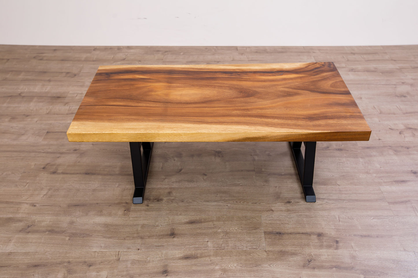 48x30" Acacia Mission Edge Coffee Table, Smooth-Texture Natural Finish