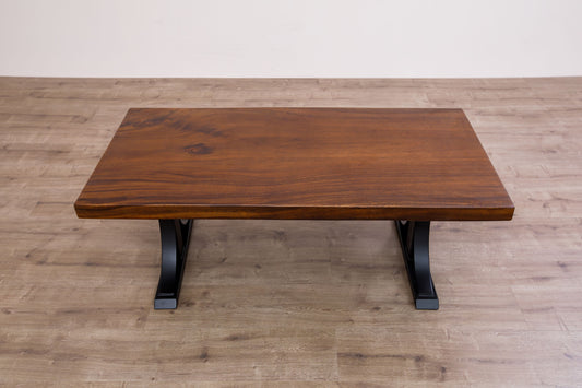 48x30" Acacia Mission Edge Coffee Table, Smooth-Texture Milk Chocolate Finish
