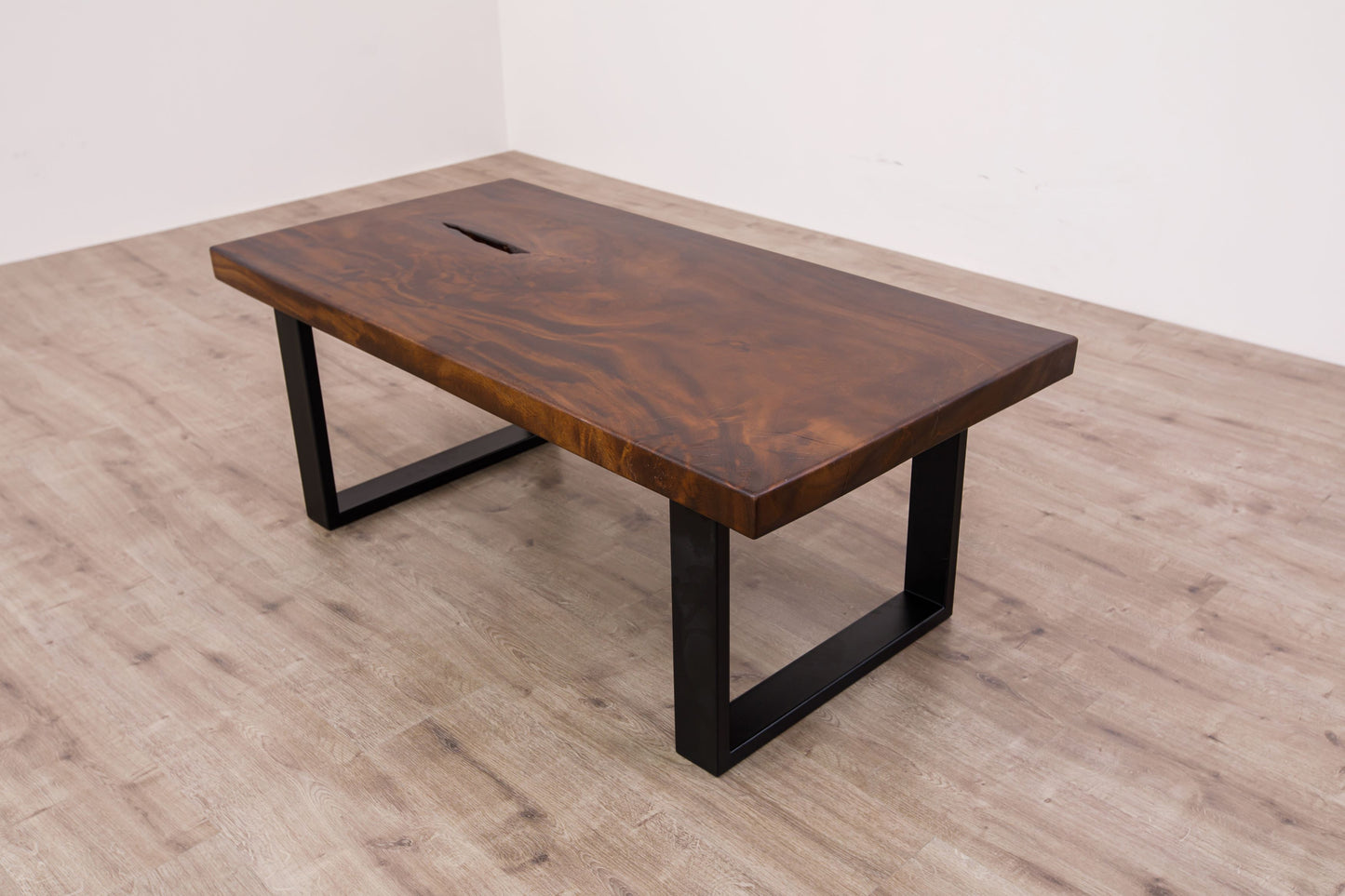 48x30" Acacia Mission Edge Coffee Table, Smooth-Texture Dark Chocolate Finish