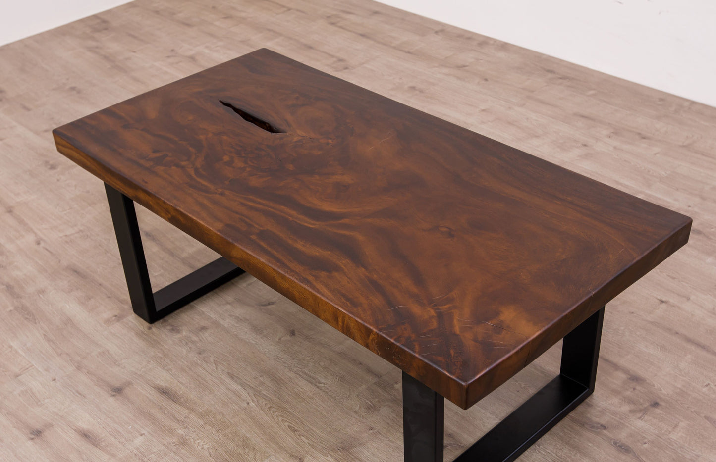 48x30" Acacia Mission Edge Coffee Table, Smooth-Texture Dark Chocolate Finish