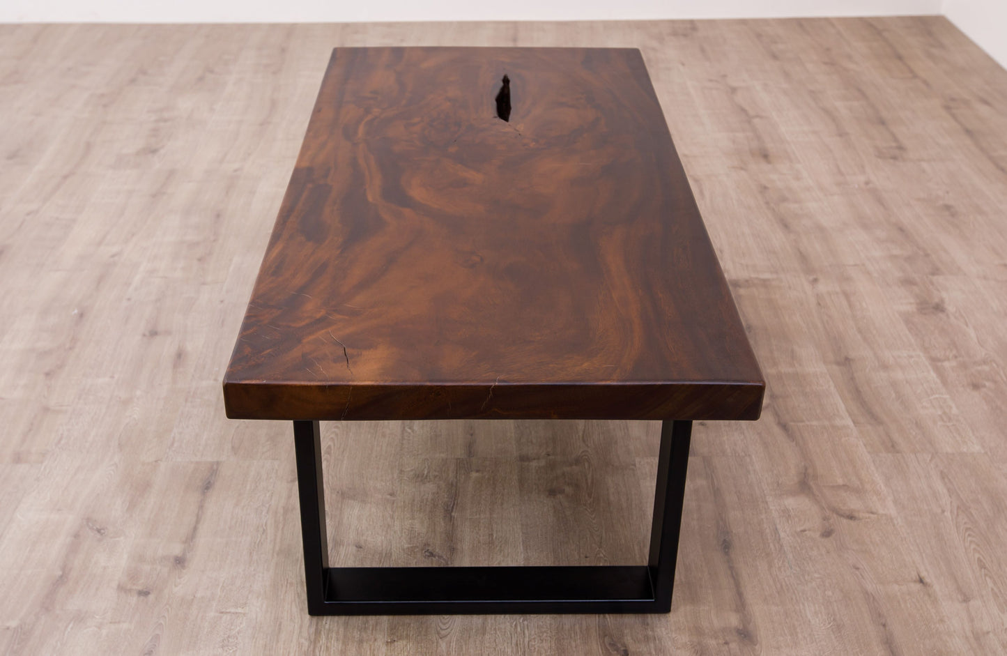 48x30" Acacia Mission Edge Coffee Table, Smooth-Texture Dark Chocolate Finish