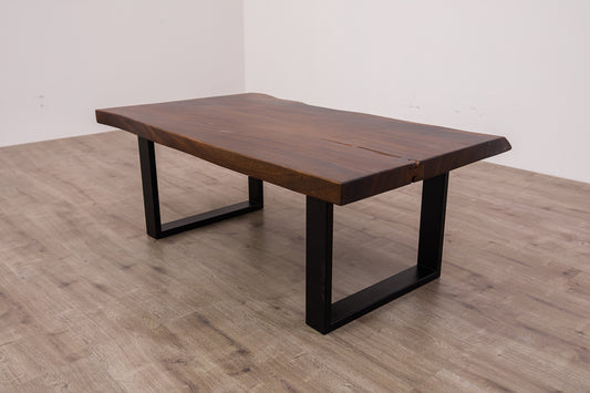 55x30" Acacia Live Edge Coffee Table, Smooth-Texture Dark Chocolate Finish