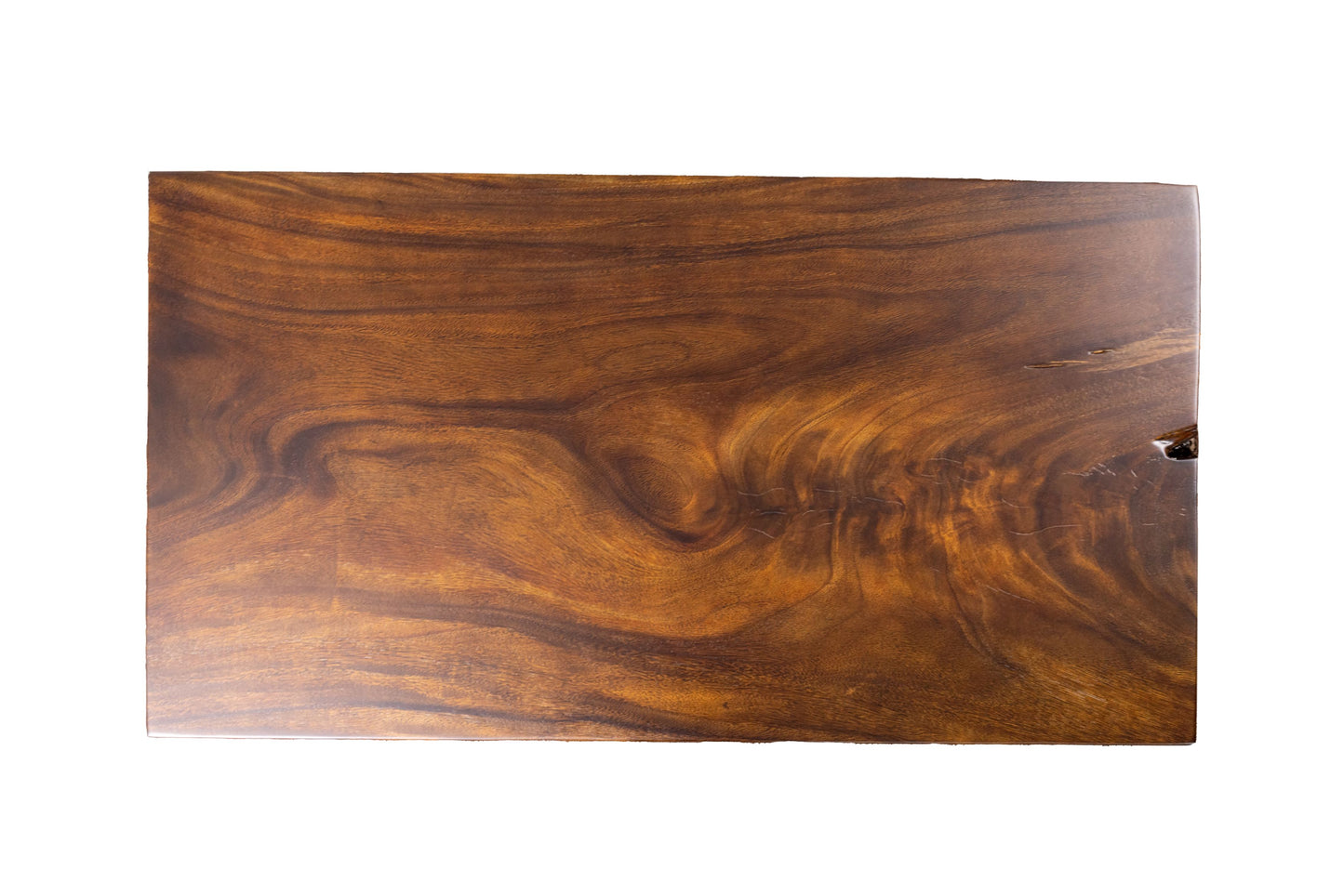 55x30" Acacia Mission Edge Coffee Table, Smooth-Texture Dark Chocolate Finish